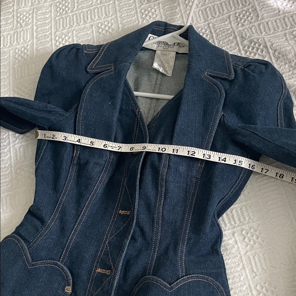 CHRISTIAN DIOR BOUTIQUE Embroidered Heart Pocket Denim Jacket - Picture 5 of 16